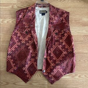 Ruff Hewn Red Geometric Patterned Vest